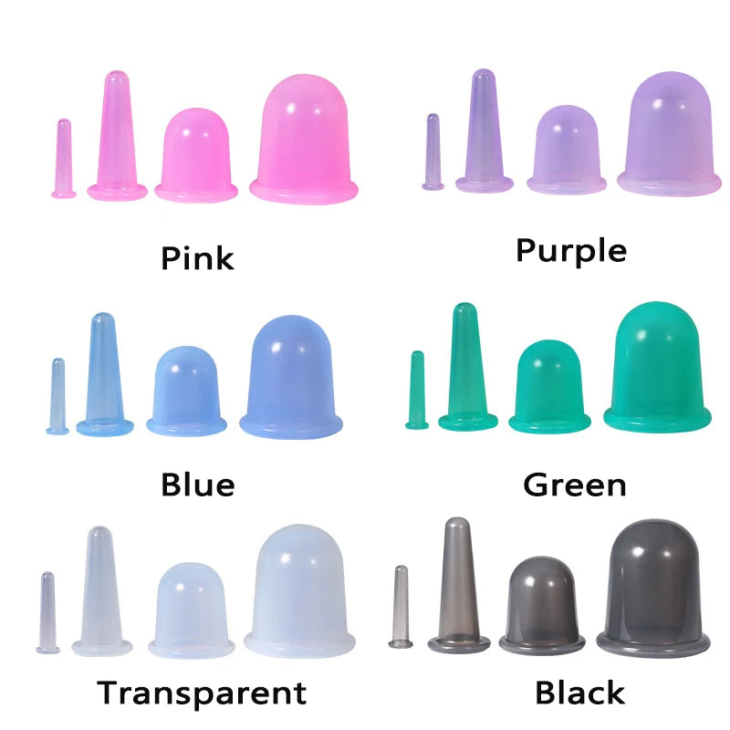 Ventouses sous vide en Silicone, bocaux de Massage Anti-Cellulite, ventouses faciales, lifting du visage et du cou, grattage de la peau, Guasha, Anti-rides