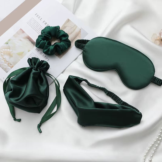 Customize Box Set Hair Scrunchies Band Two/Three/Four Pieces Travel Portable Sleeping Eye Mask Set for Travel and Gift