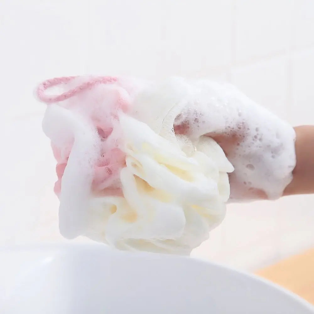 Éponge mousseuse en maille de douche douce