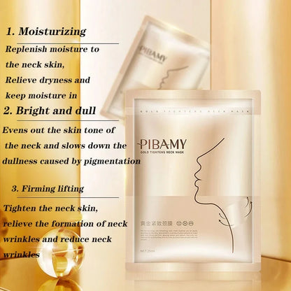 Masque de cou raffermissant doré, hydratant, Anti-rides, Anti-âge, soins de la peau, beauté, produits de soins pour la peau