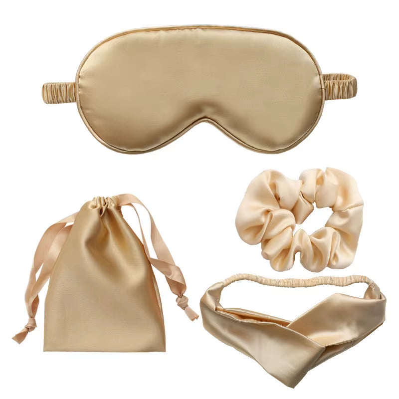 Customize Box Set Hair Scrunchies Band Two/Three/Four Pieces Travel Portable Sleeping Eye Mask Set for Travel and Gift