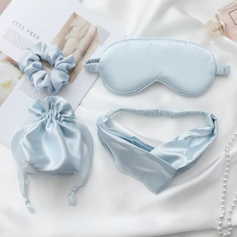 Customize Box Set Hair Scrunchies Band Two/Three/Four Pieces Travel Portable Sleeping Eye Mask Set for Travel and Gift